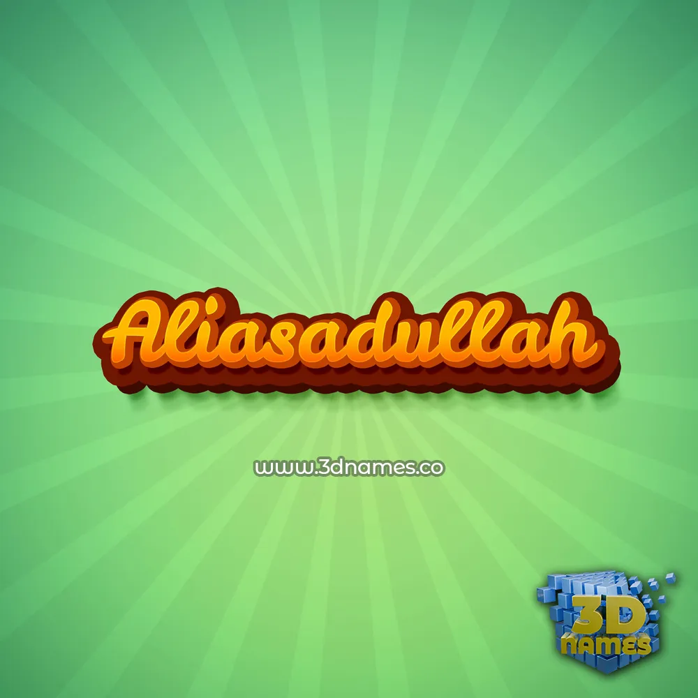aliasadullah in Green Rays style - 3D name wallpaper