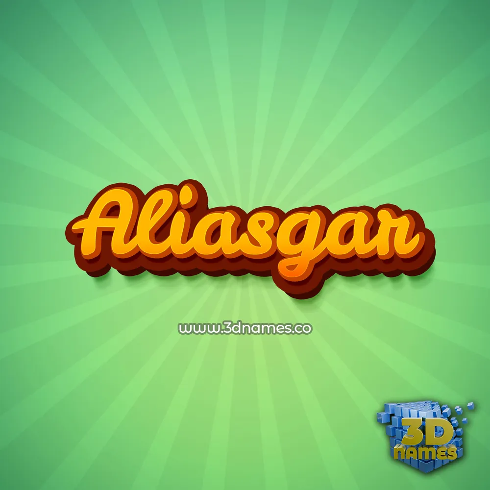 aliasgar in Green Rays style - 3D name wallpaper