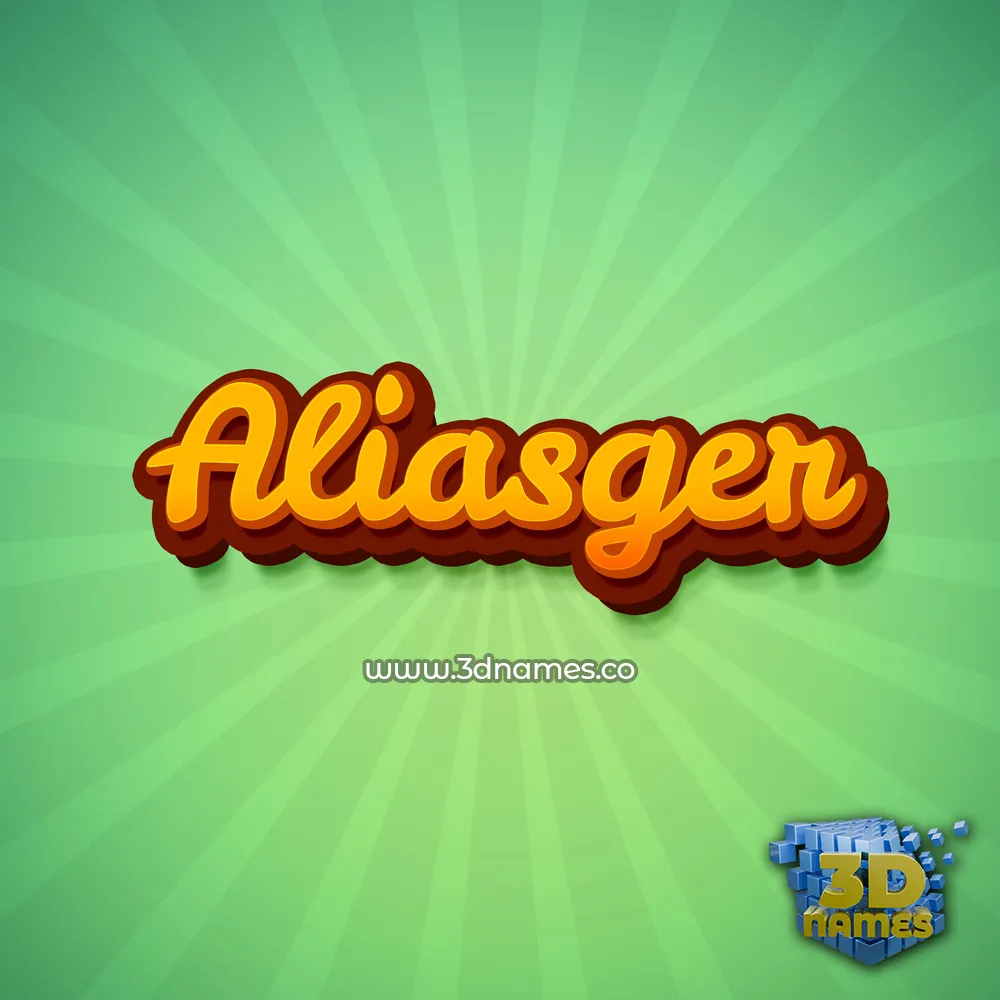 aliasger in Green Rays style - 3D name wallpaper