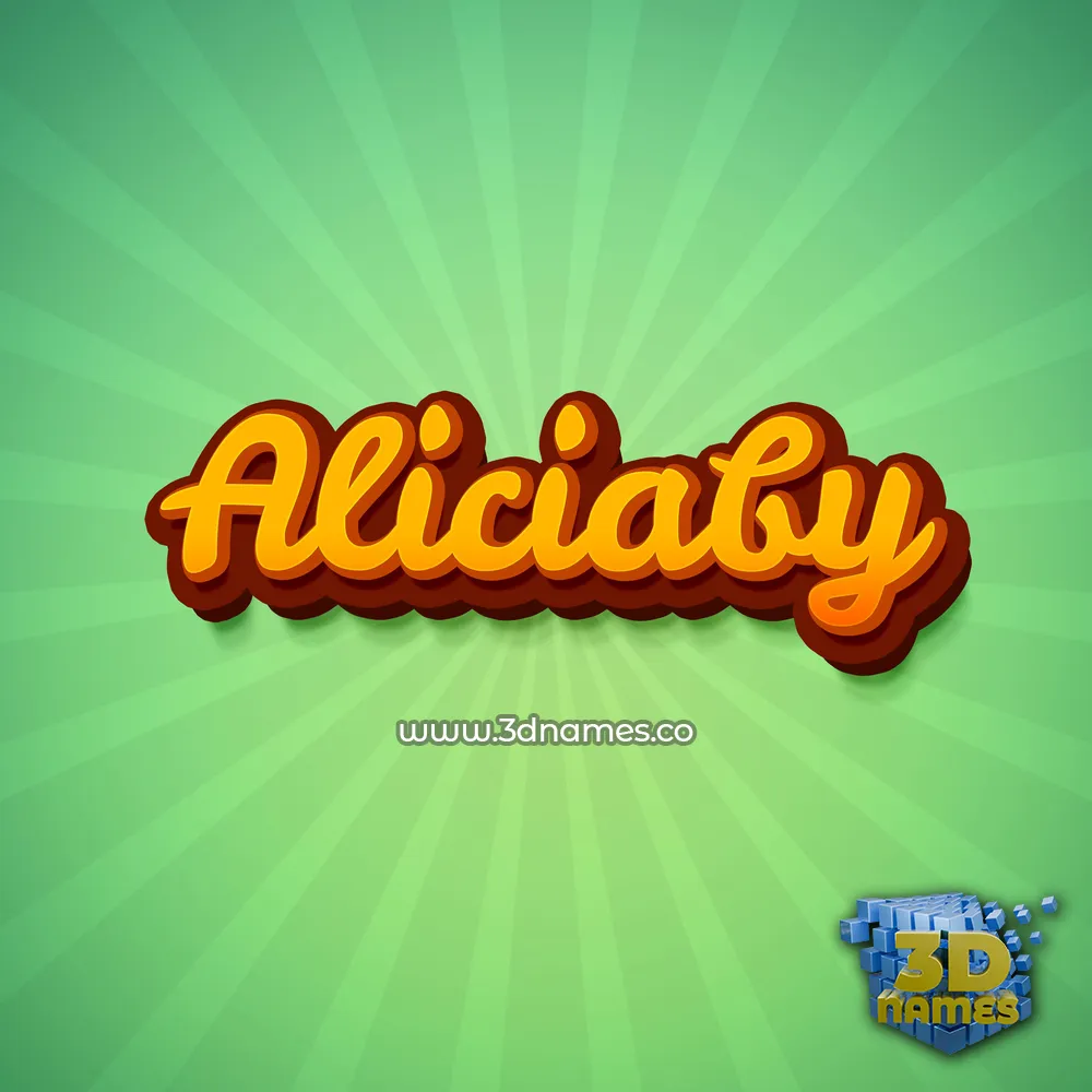 aliciaby in Green Rays style - 3D name wallpaper