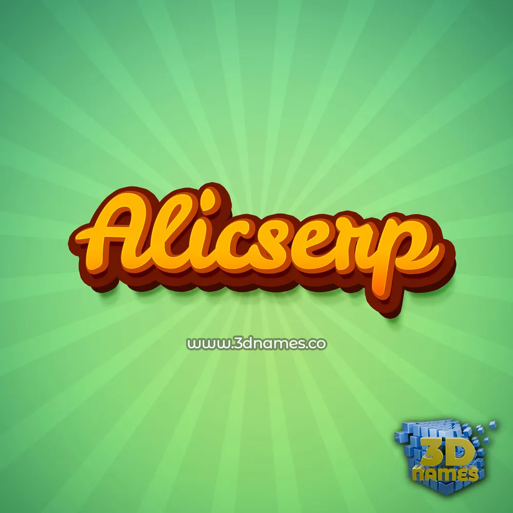 alicserp in Green Rays style - 3D name wallpaper