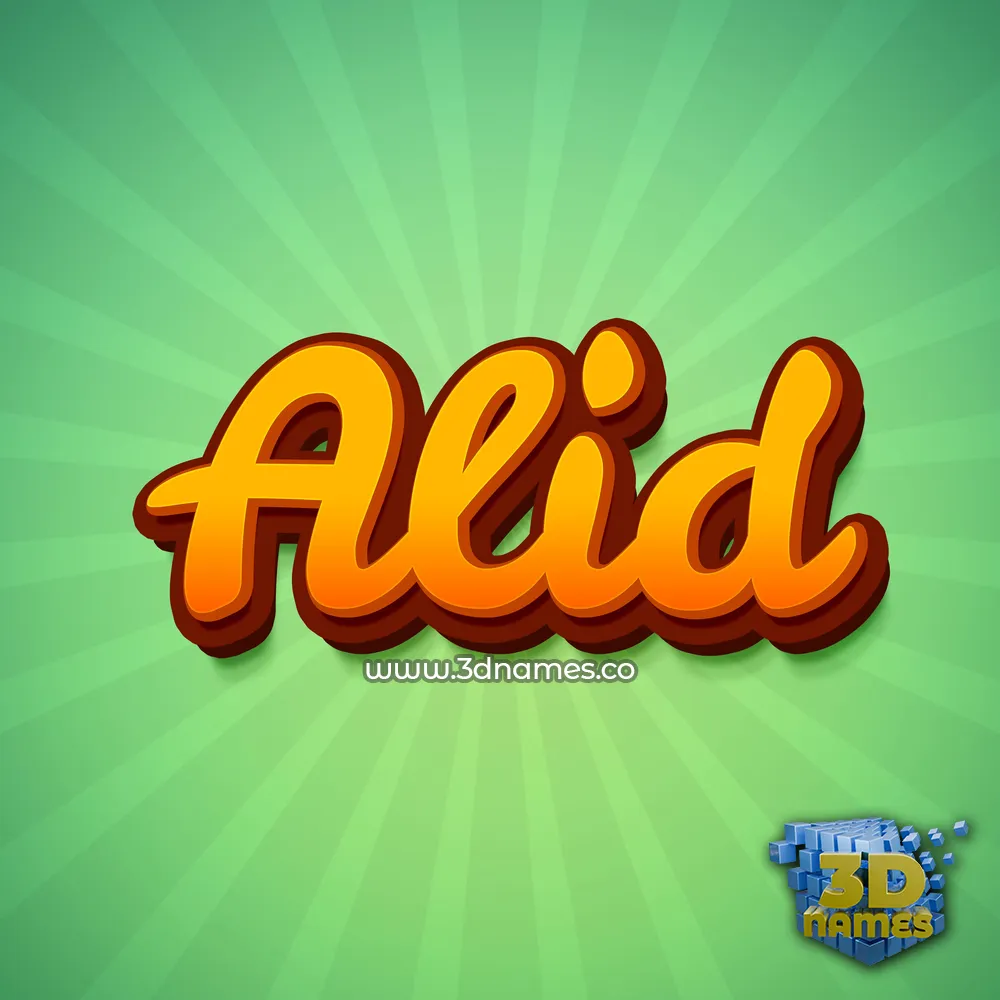 alid in Green Rays style - 3D name wallpaper
