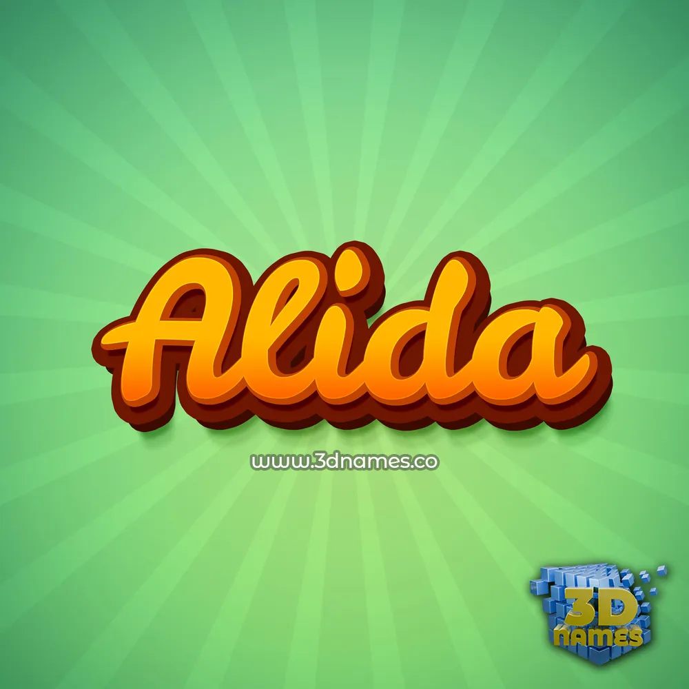 alida in Green Rays style - 3D name wallpaper