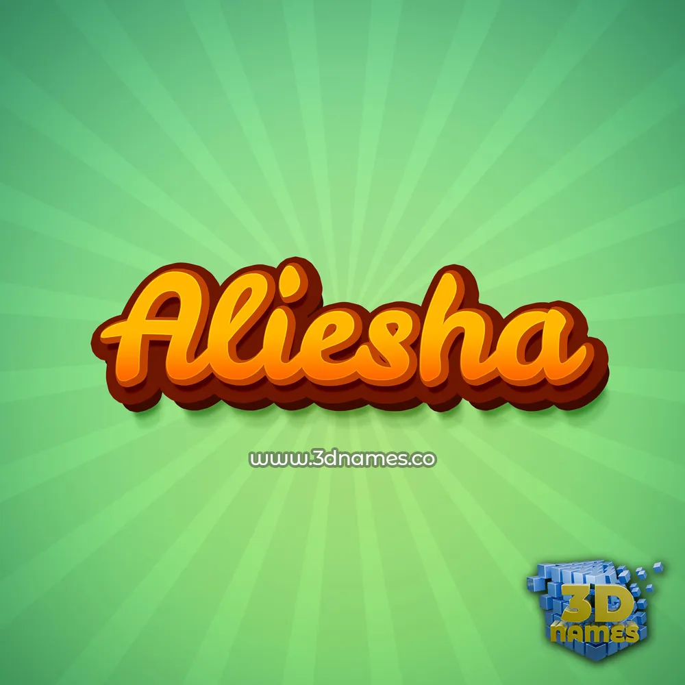 aliesha in Green Rays style - 3D name wallpaper