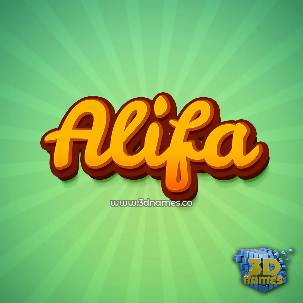 alifa in Green Rays style - 3D name wallpaper