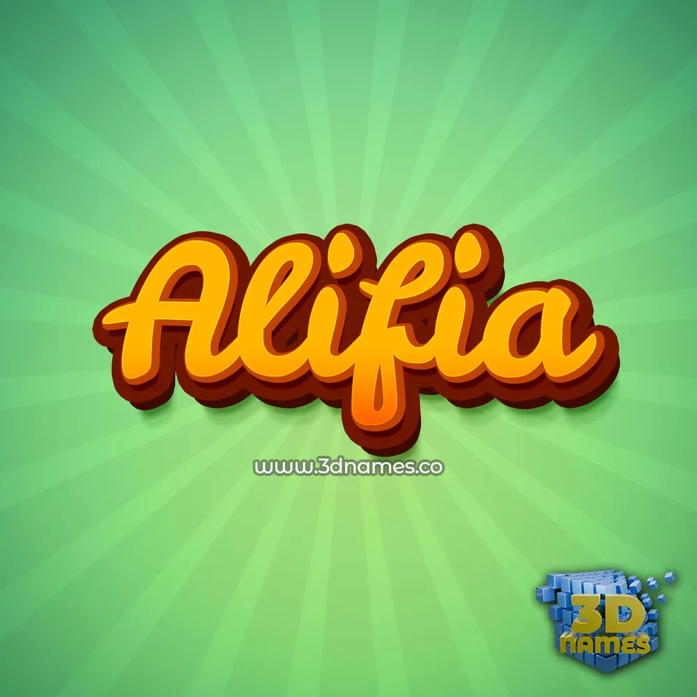 alifia in Green Rays style - 3D name wallpaper
