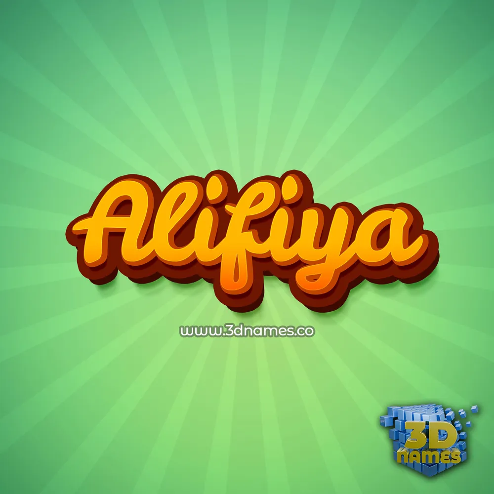 alifiya in Green Rays style - 3D name wallpaper