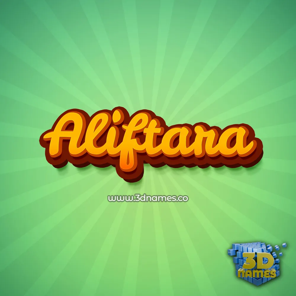aliftara in Green Rays style - 3D name wallpaper