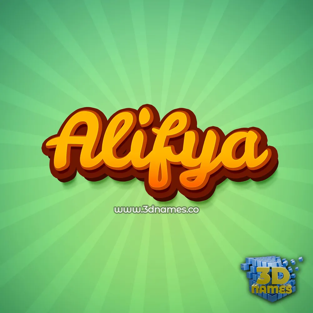 alifya in Green Rays style - 3D name wallpaper