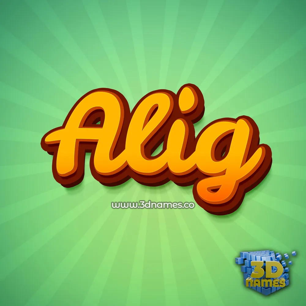 alig in Green Rays style - 3D name wallpaper