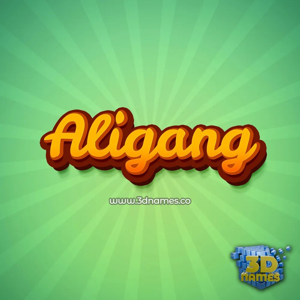 aligang in Green Rays style - 3D name wallpaper
