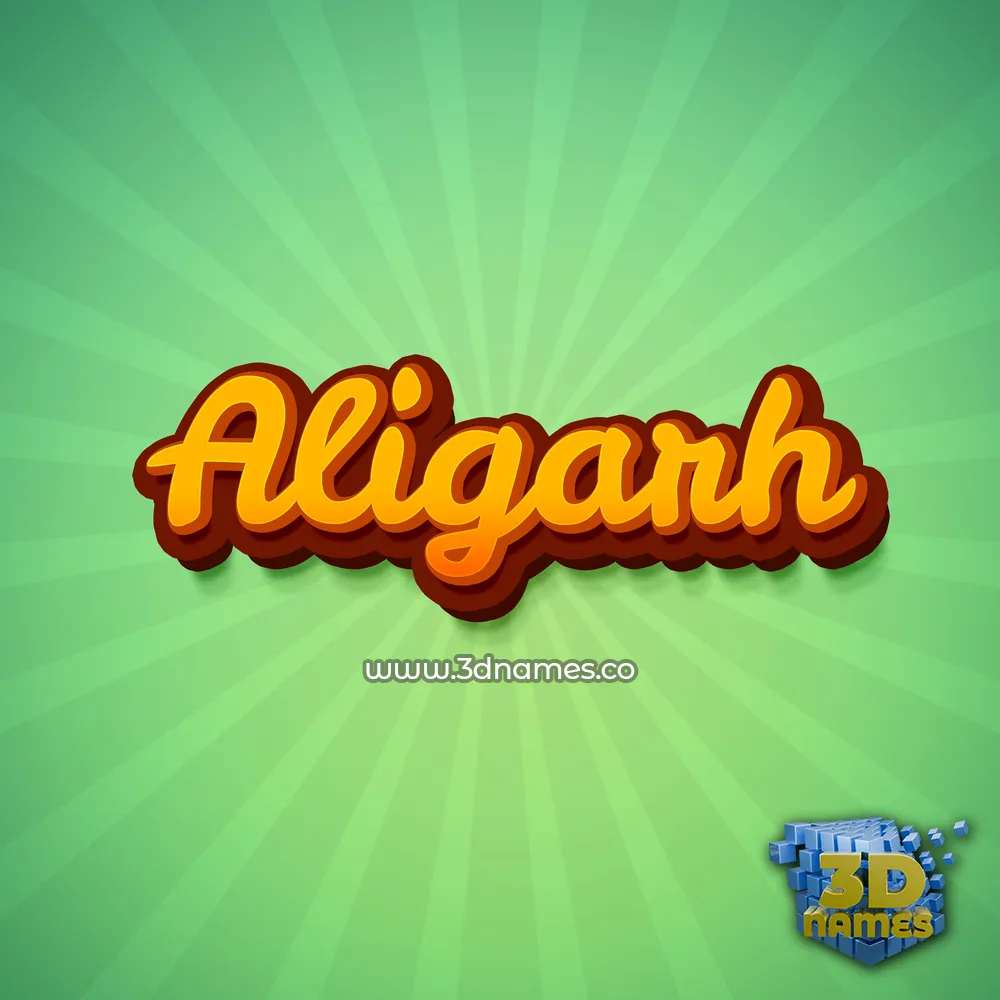 aligarh in Green Rays style - 3D name wallpaper