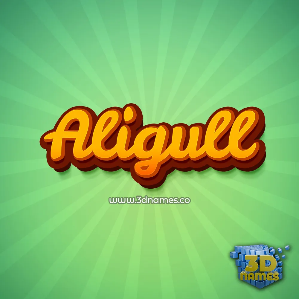 aligull in Green Rays style - 3D name wallpaper