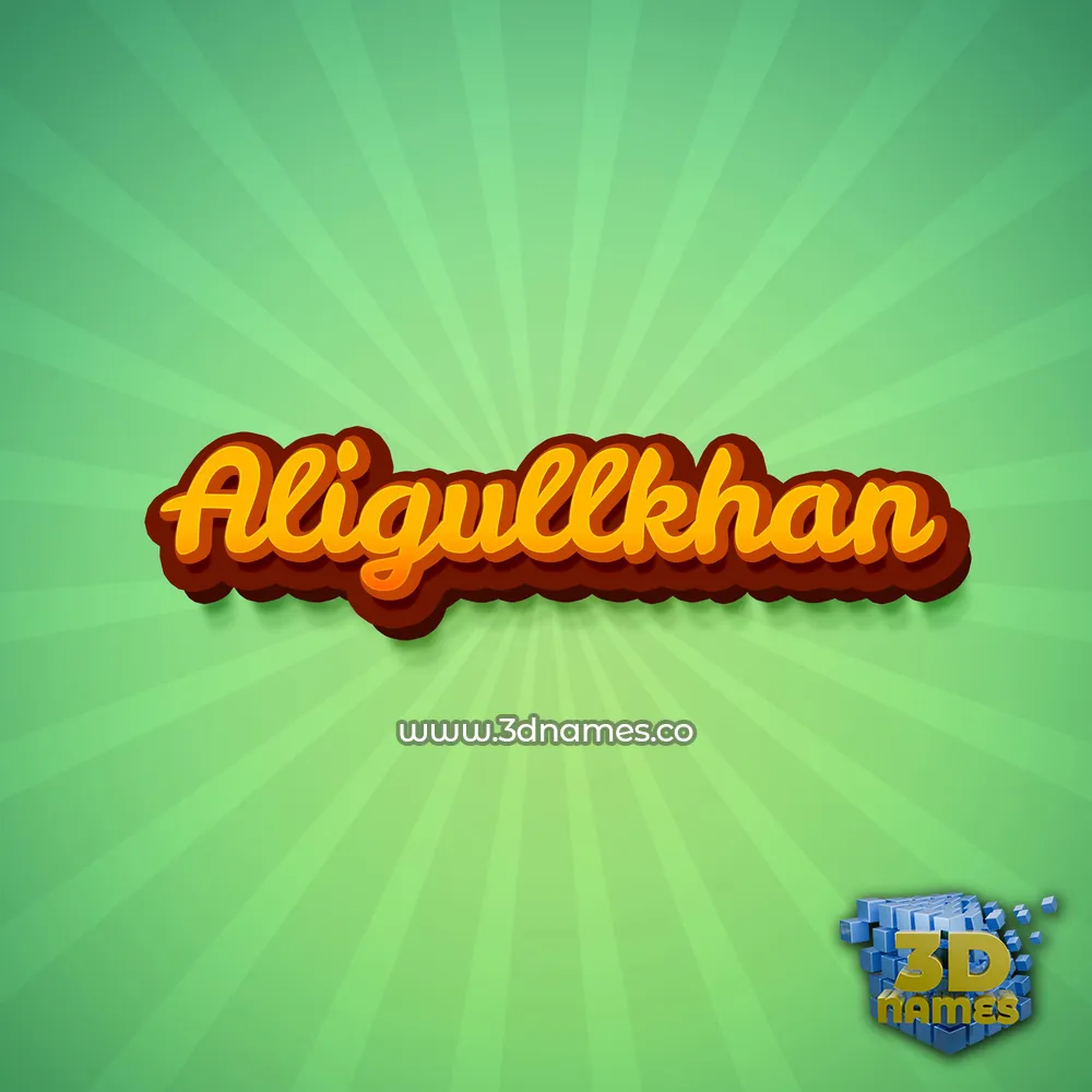 aligullkhan in Green Rays style - 3D name wallpaper