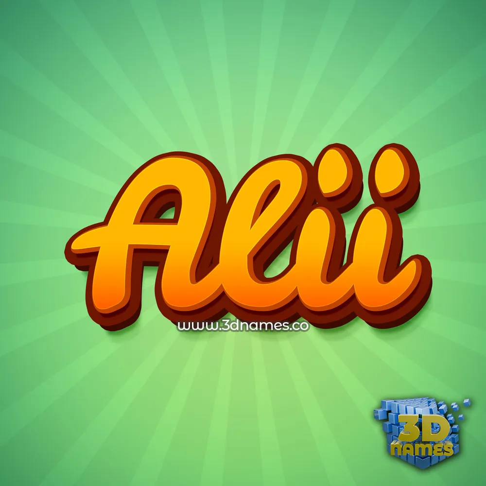 alii in Green Rays style - 3D name wallpaper