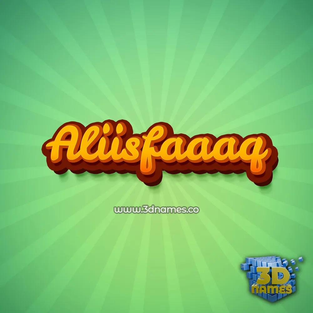 aliisfaaaq in Green Rays style - 3D name wallpaper