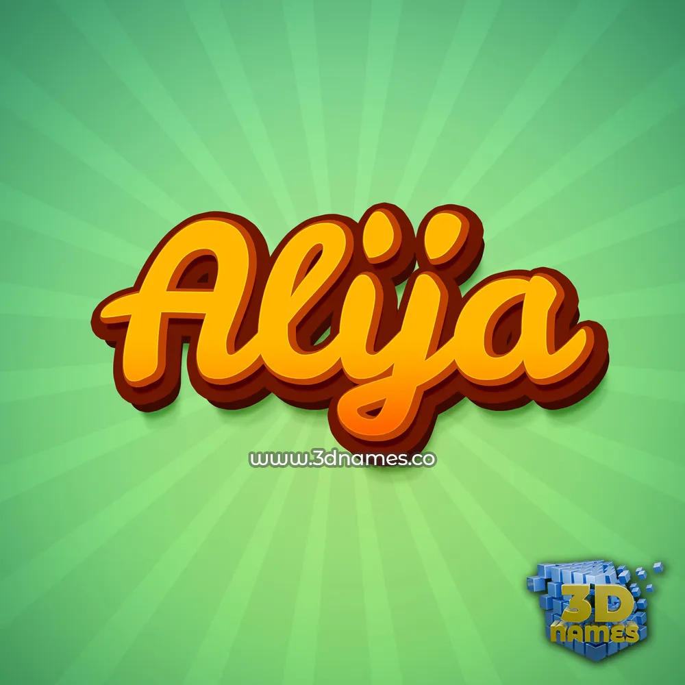 alija in Green Rays style - 3D name wallpaper