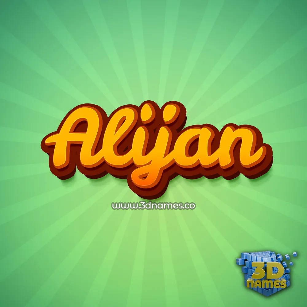 alijan in Green Rays style - 3D name wallpaper
