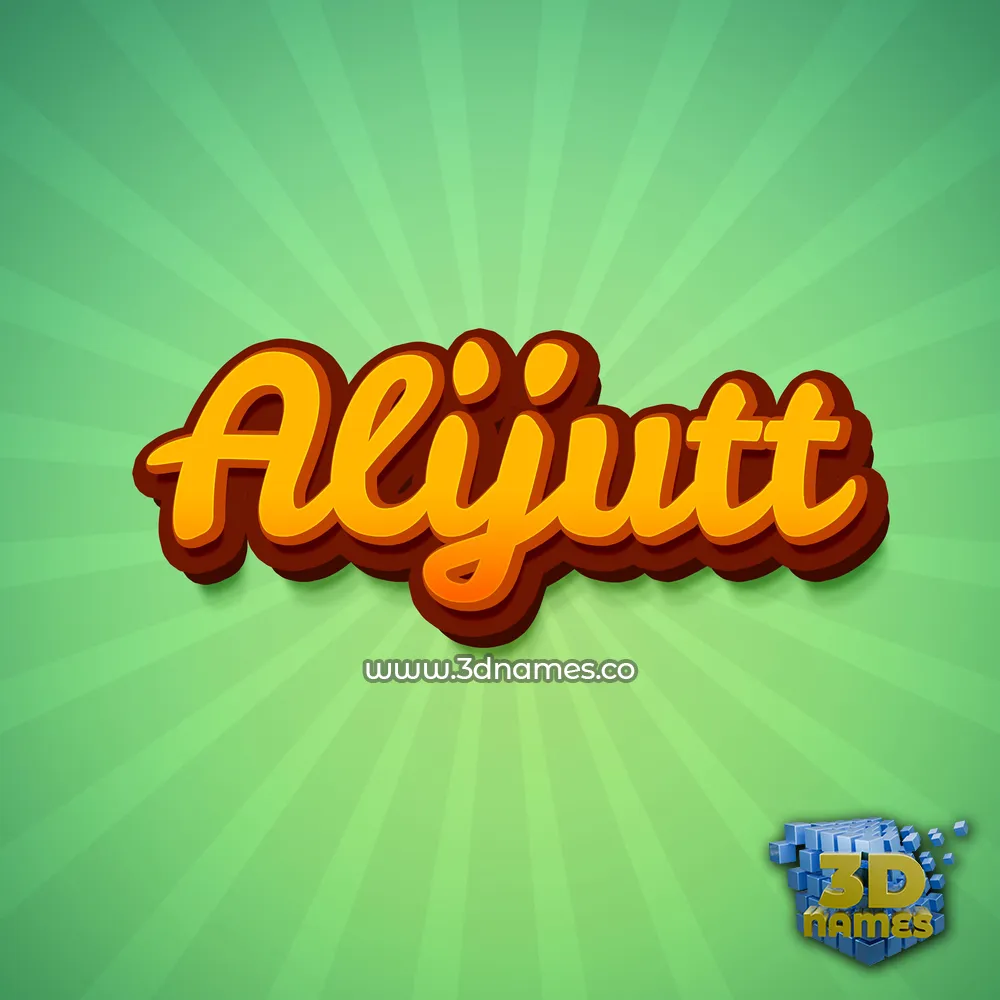 alijutt in Green Rays style - 3D name wallpaper