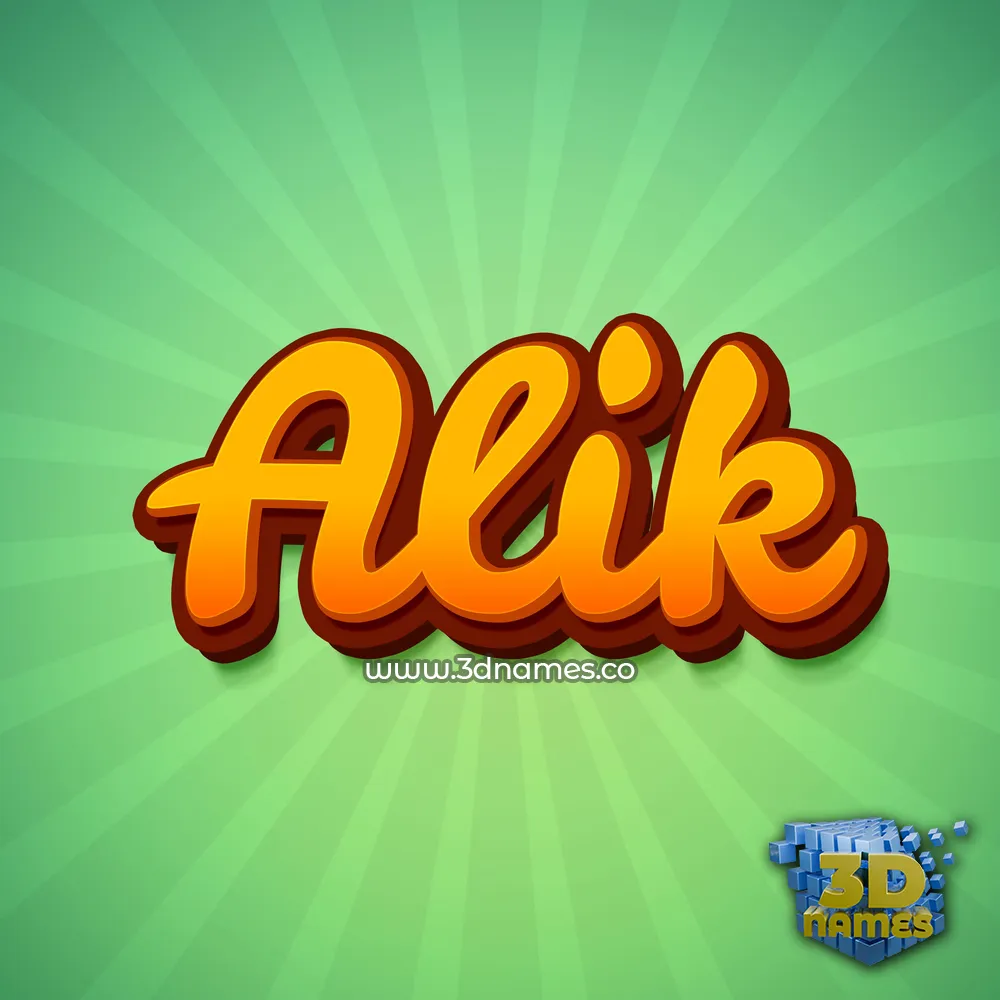 alik in Green Rays style - 3D name wallpaper