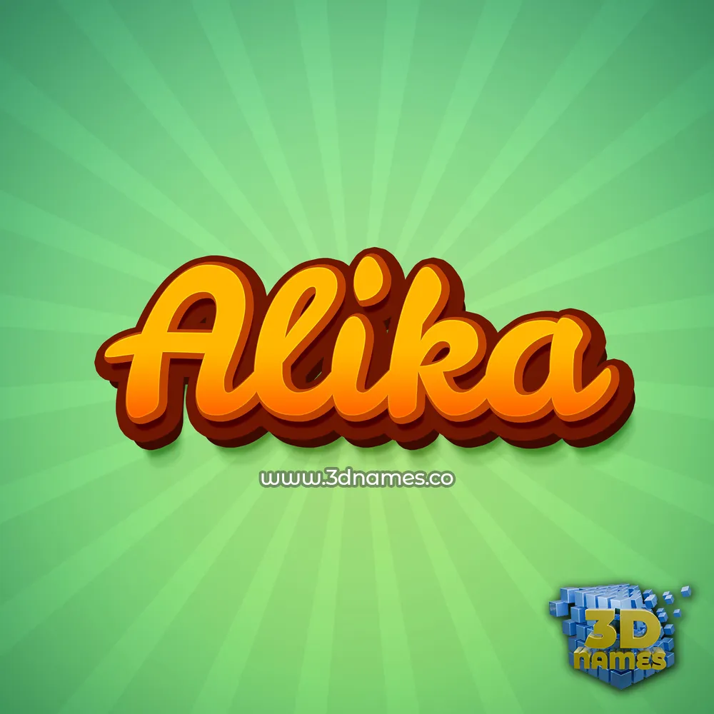 alika in Green Rays style - 3D name wallpaper