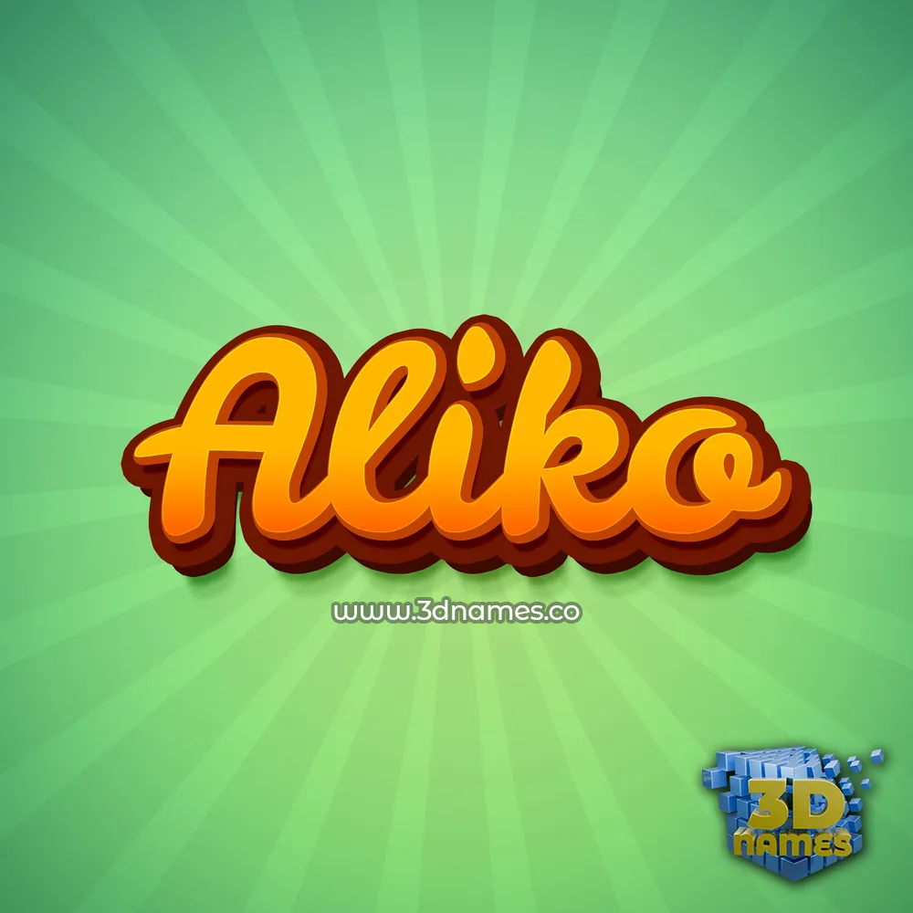 aliko in Green Rays style - 3D name wallpaper