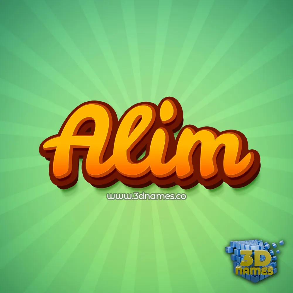 alim in Green Rays style - 3D name wallpaper
