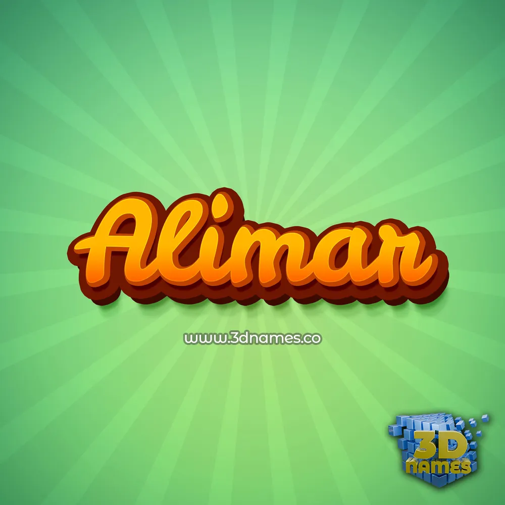 alimar in Green Rays style - 3D name wallpaper