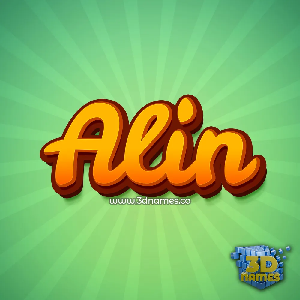 alin in Green Rays style - 3D name wallpaper