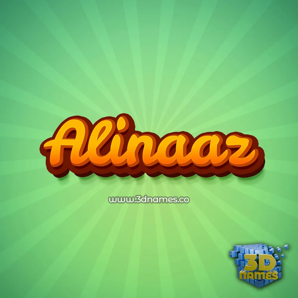 alinaaz in Green Rays style - 3D name wallpaper
