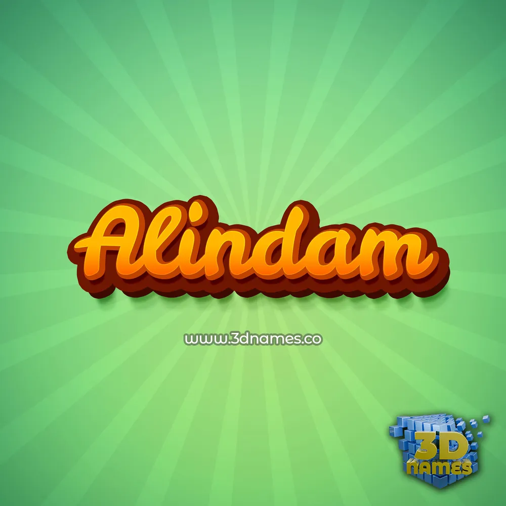 alindam in Green Rays style - 3D name wallpaper