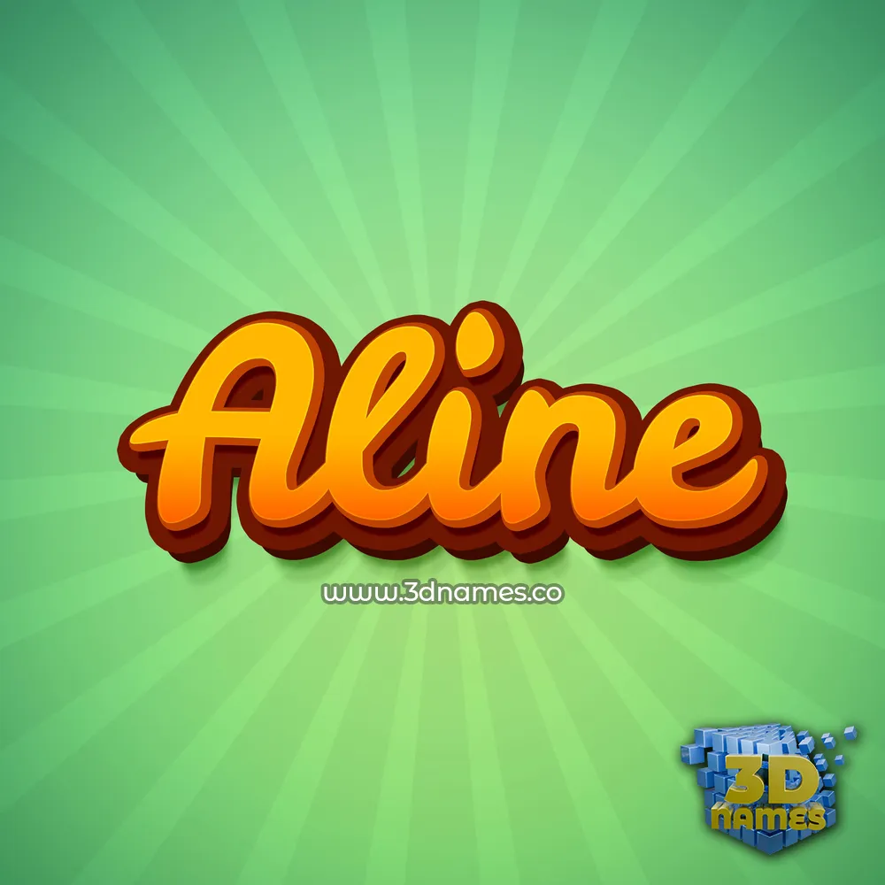 aline in Green Rays style - 3D name wallpaper