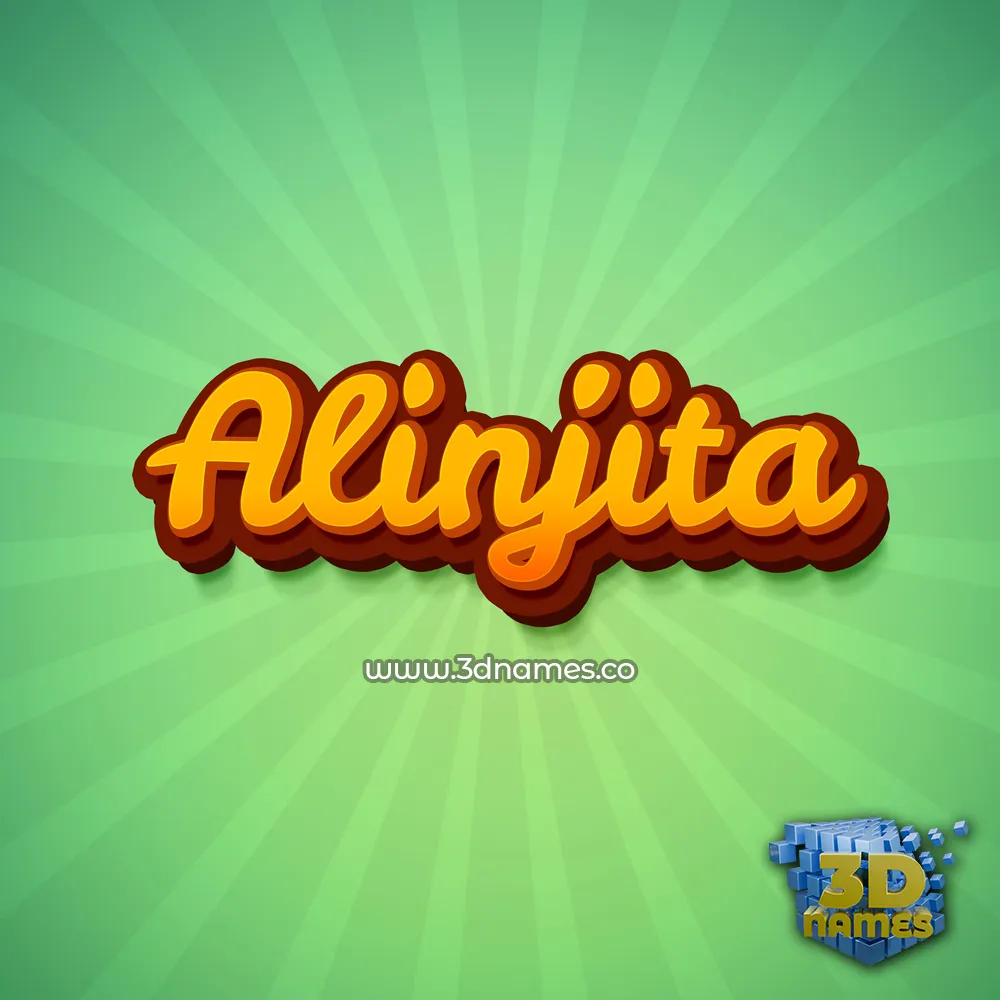 alinjita in Green Rays style - 3D name wallpaper