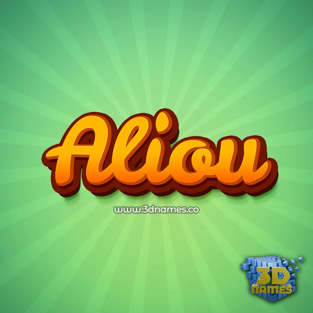 aliou in Green Rays style - 3D name wallpaper