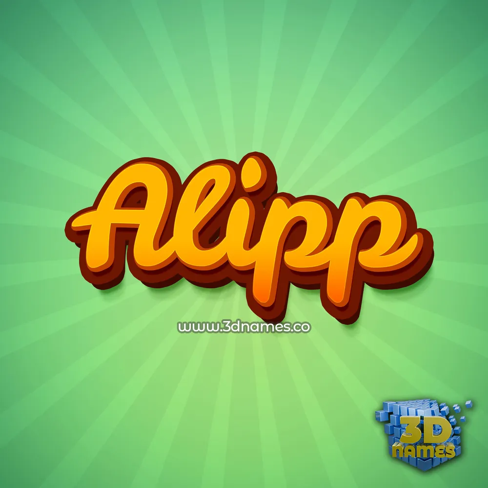alipp in Green Rays style - 3D name wallpaper