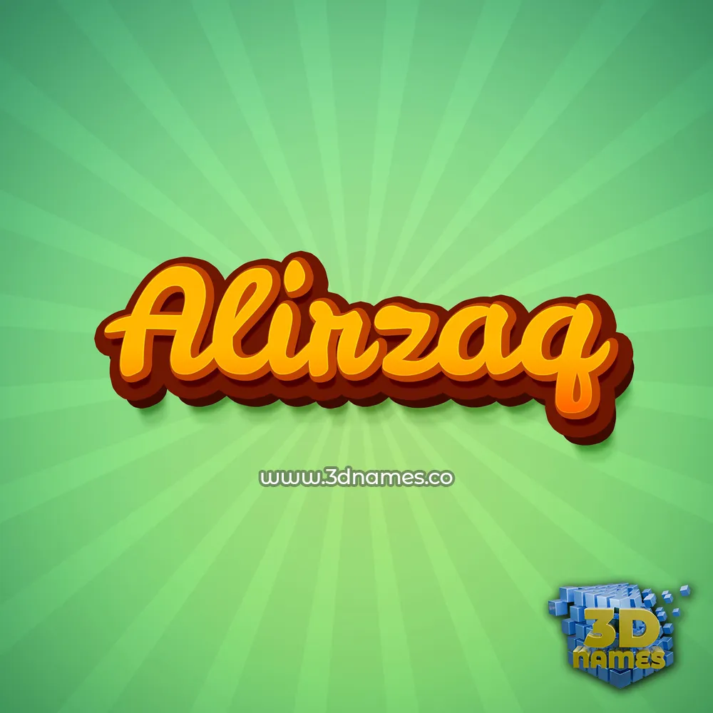 alirzaq in Green Rays style - 3D name wallpaper
