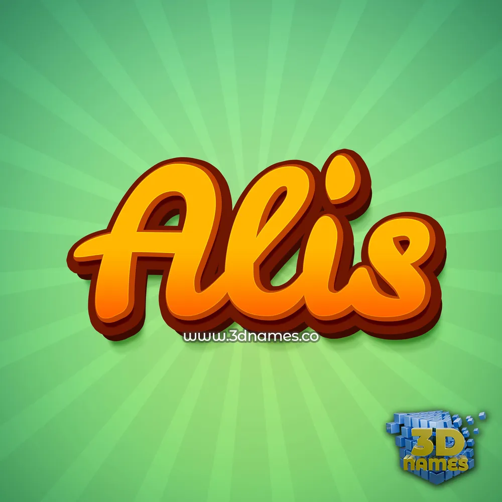 alis in Green Rays style - 3D name wallpaper