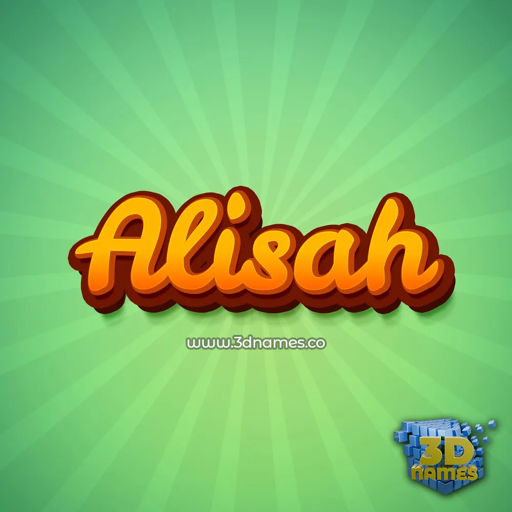 alisah in Green Rays style - 3D name wallpaper