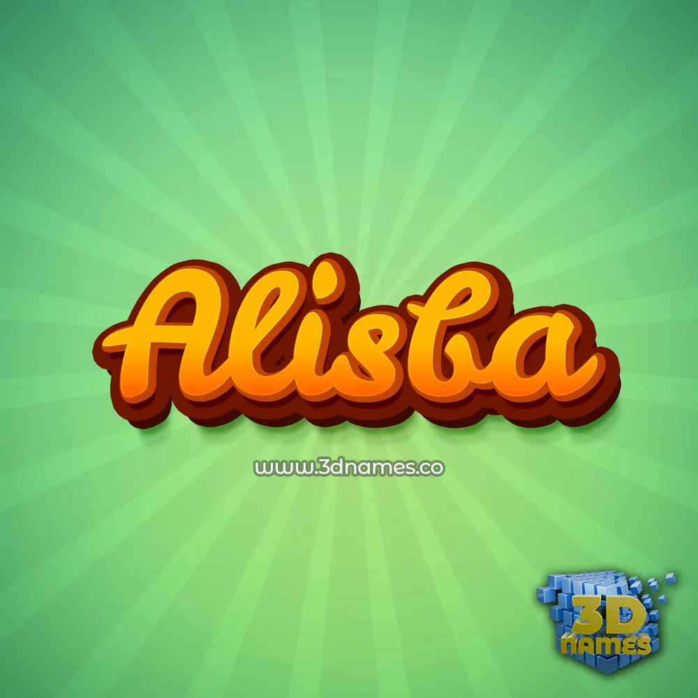alisba in Green Rays style - 3D name wallpaper
