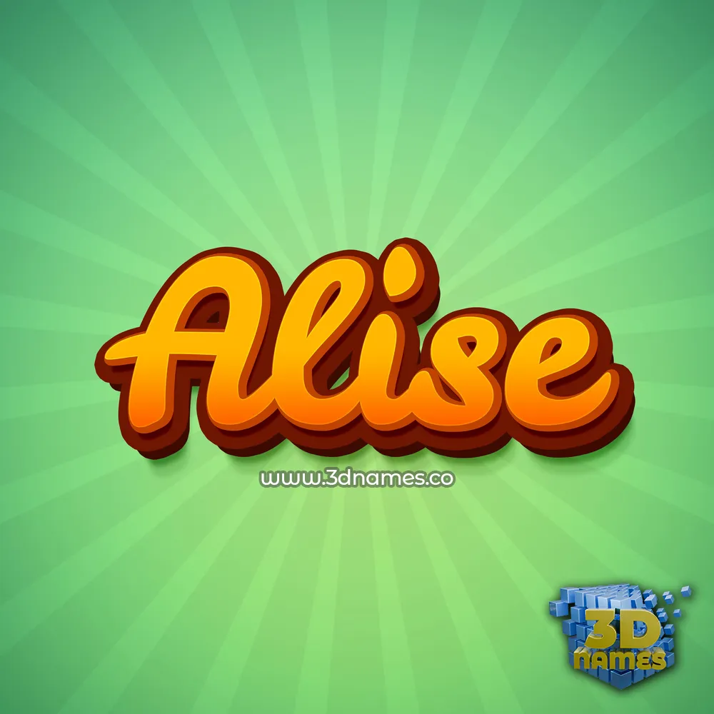 alise in Green Rays style - 3D name wallpaper