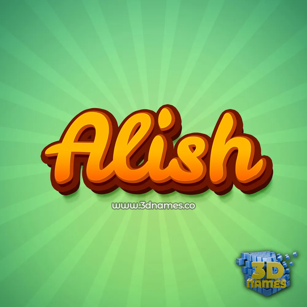 alish in Green Rays style - 3D name wallpaper