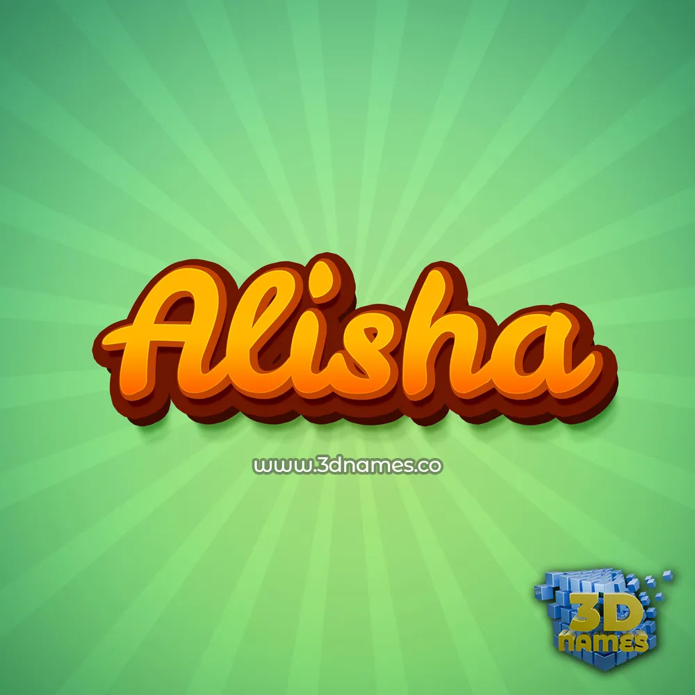 alisha in Green Rays style - 3D name wallpaper