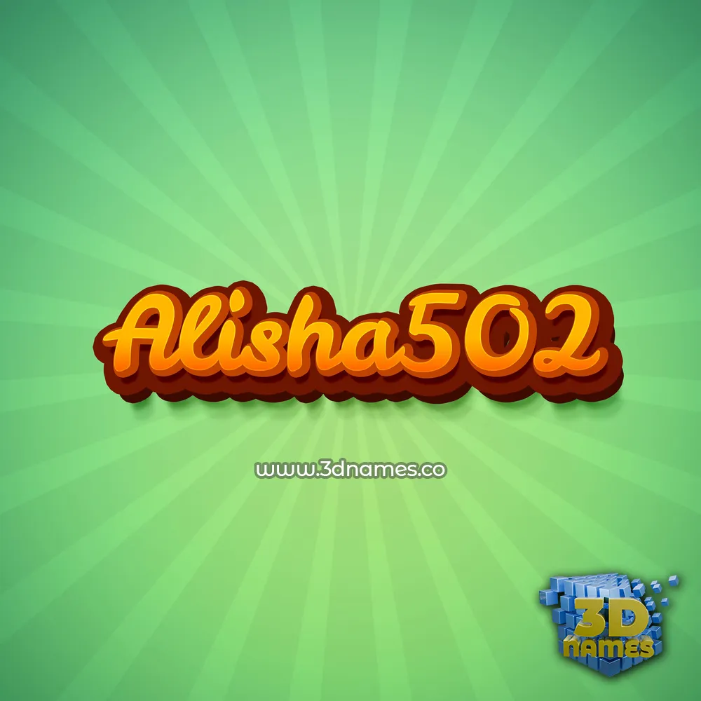 alisha502 in Green Rays style - 3D name wallpaper