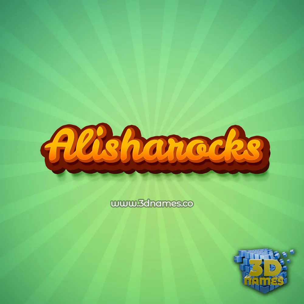 alisharocks in Green Rays style - 3D name wallpaper