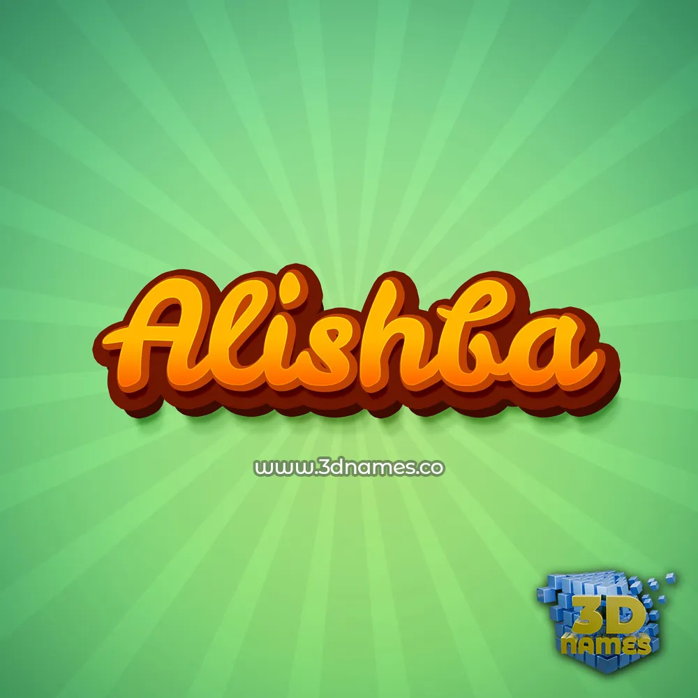 alishba in Green Rays style - 3D name wallpaper