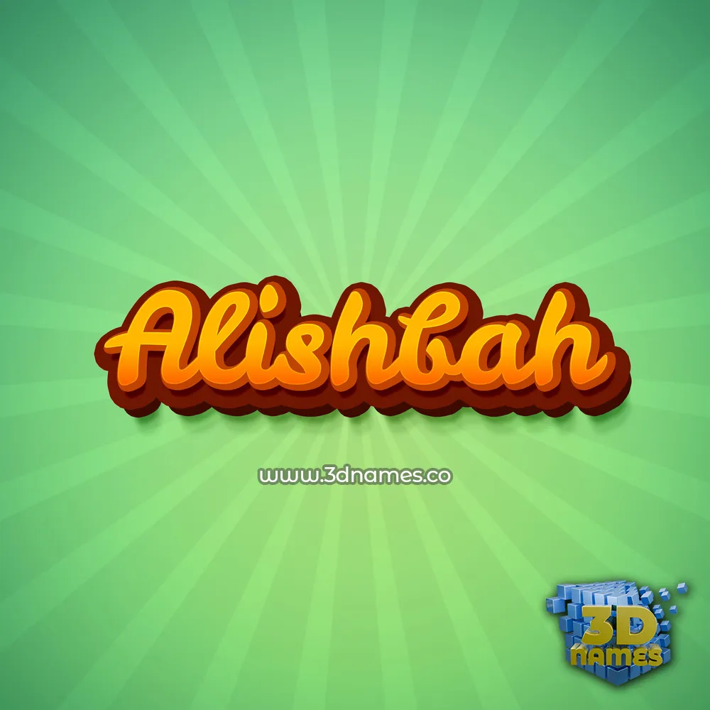 alishbah in Green Rays style - 3D name wallpaper