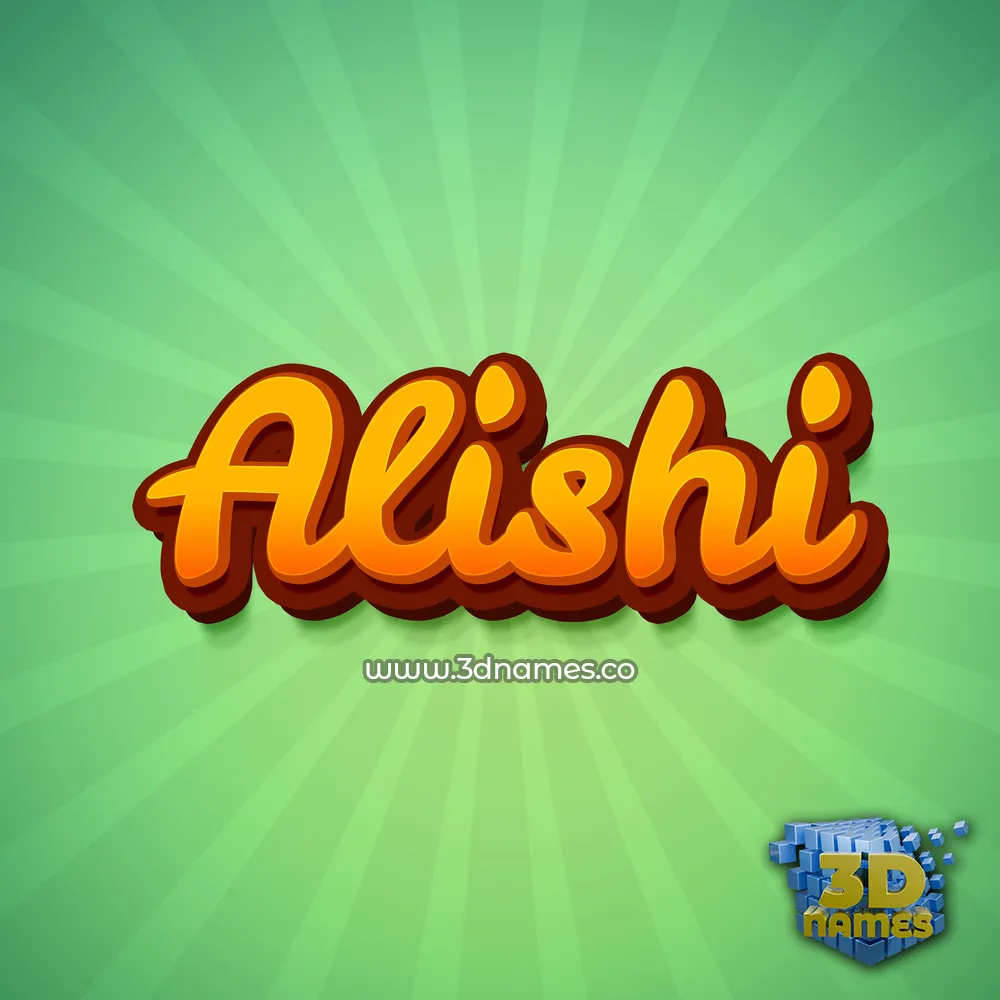 alishi in Green Rays style - 3D name wallpaper