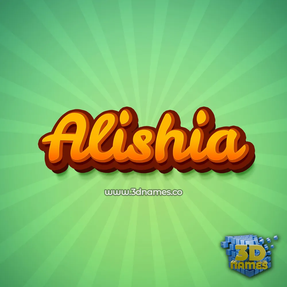 alishia in Green Rays style - 3D name wallpaper