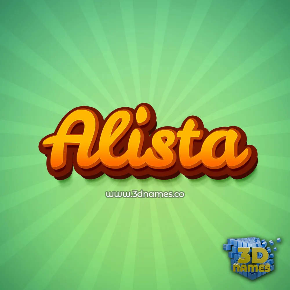 alista in Green Rays style - 3D name wallpaper