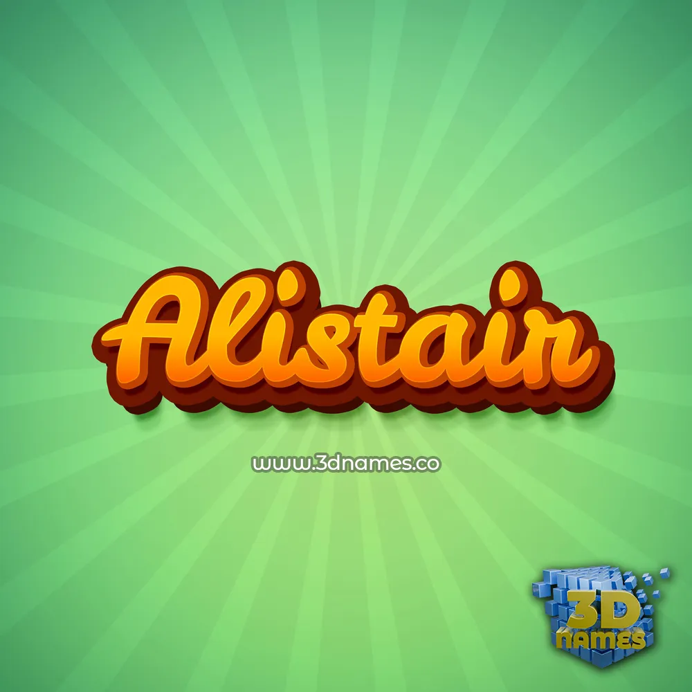 alistair in Green Rays style - 3D name wallpaper